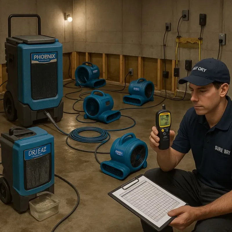 Structural Drying and Dehumidification process in Leon, IA